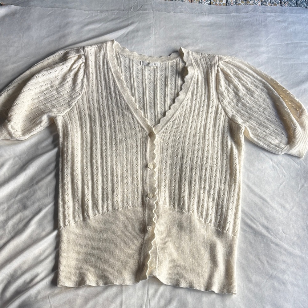 Maurices Cream Button-Up Cardigan